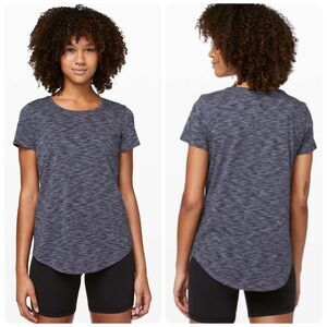 Lululemon Love Crew III Athletic Tee in Space Dye Black / Dark Shadow | Size 2/4
